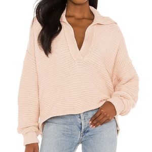 Free People Marlie pullover in dusty pink